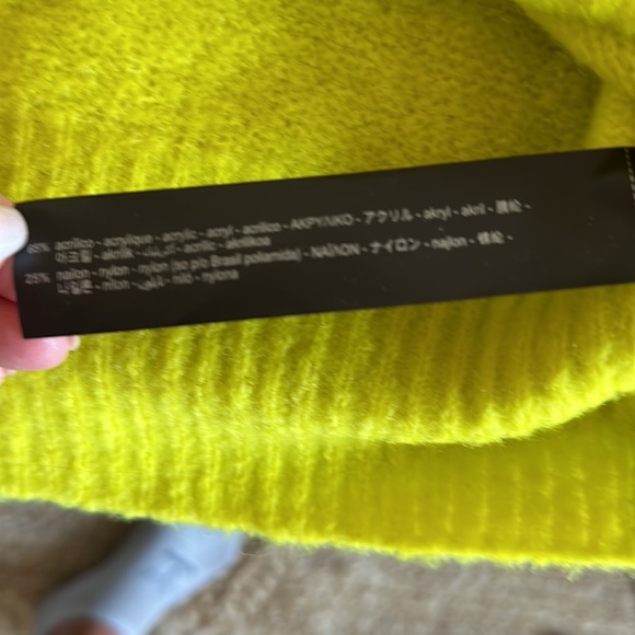 Zara Yellow Neon Knit Sweater Large - Picture 4 of 4